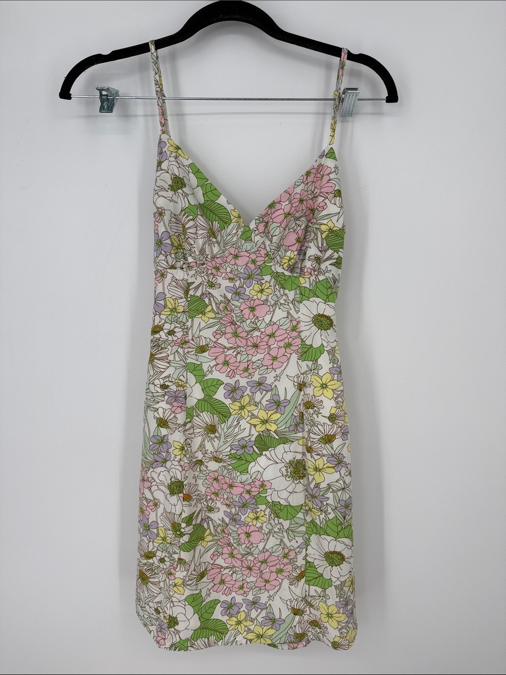 RSQ Floral Slip Dress with Pink & Green Floral Print size small